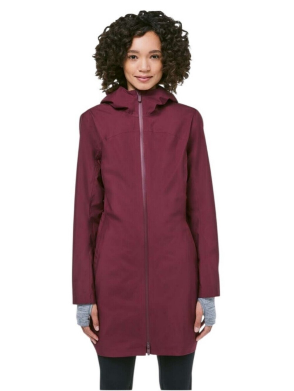 Lululemon Rain Rebel Hooded Waterproof Zip Up Jacket Deep Ruby Women Size 6